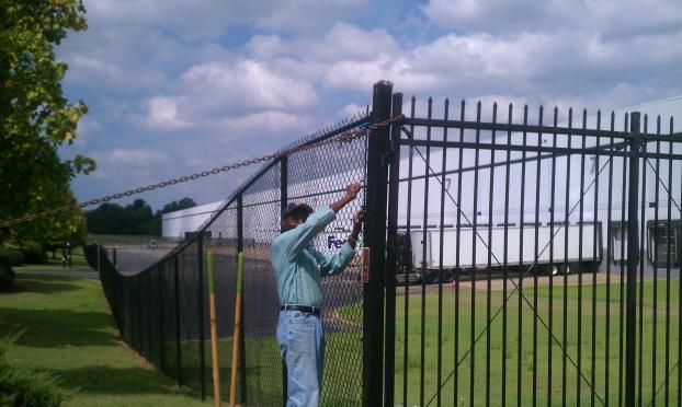 A recent chain link fence company job in the  area
